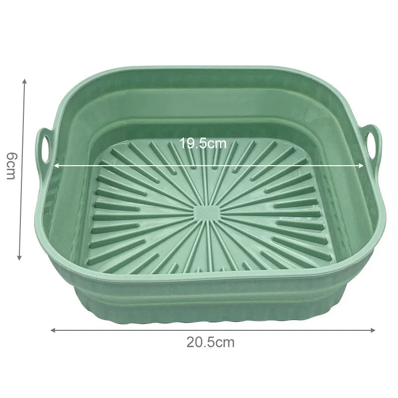 Foldable Silicone Air Fryer Liners, Reusable Non-Stick Basket