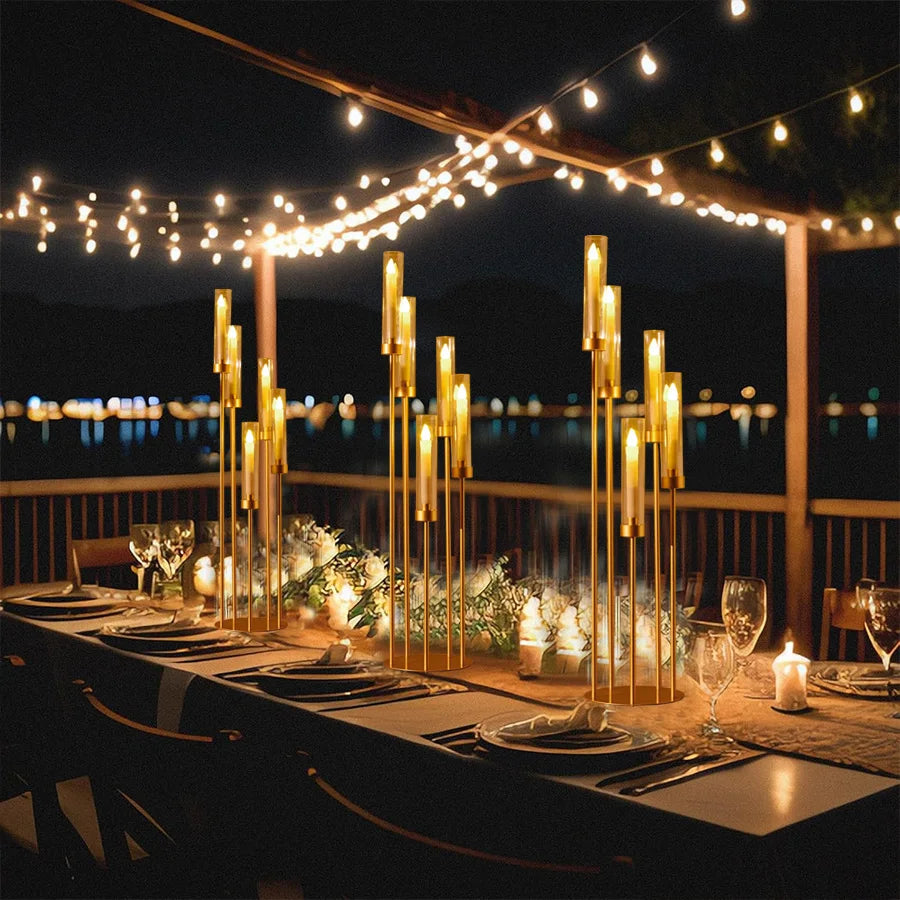VINCIGANT Floor Candelabra Five Arm LED Candle Holder with Lampshade