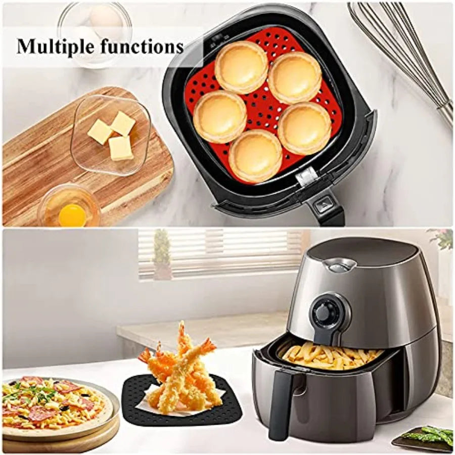 Air Fryer Silicone Liners 2 Pack Reusable Food Grade Mat