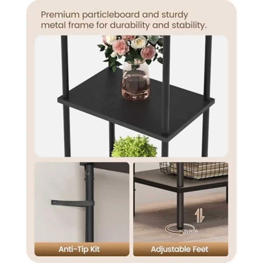 Display Shelf With Light Five Tier LED Corner Floor Lamp