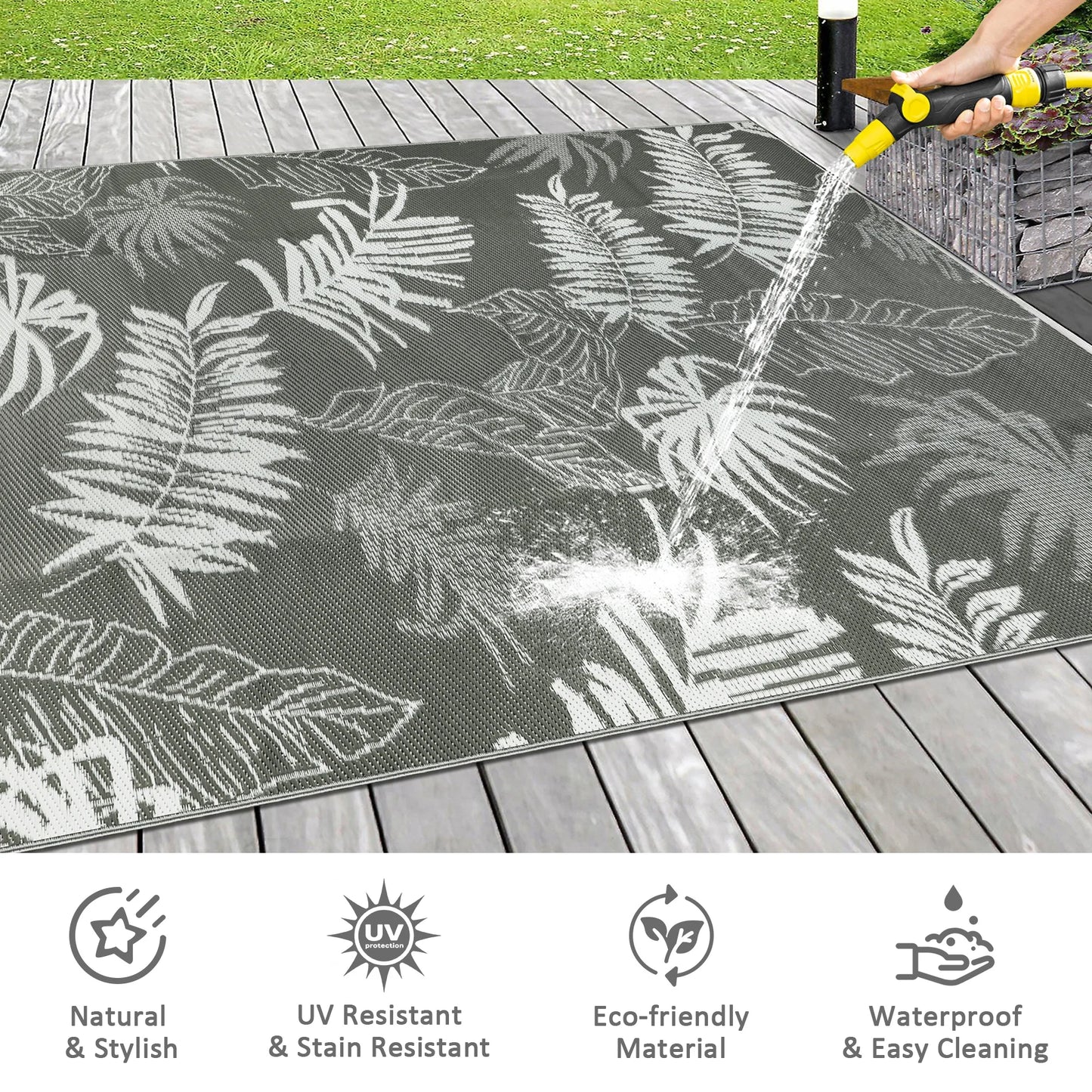 Outdoor Plastic Rug Waterproof Reversible Camping Mat
