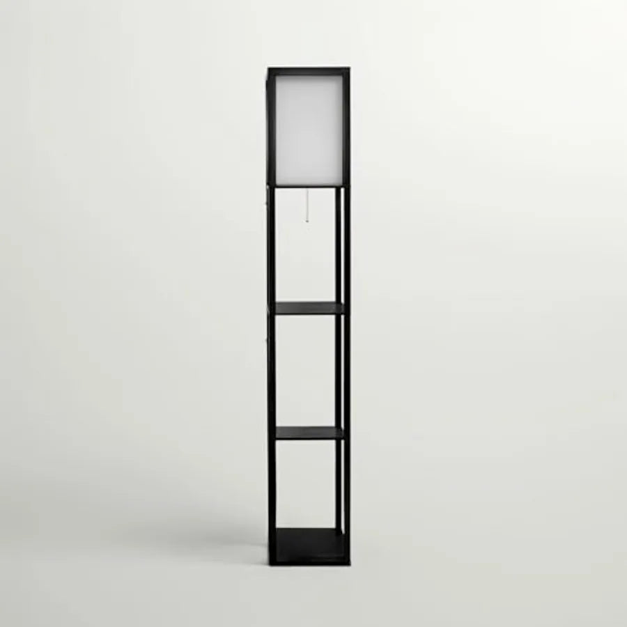 Modern Shelf Floor Lamp With Shelves And Lampshade