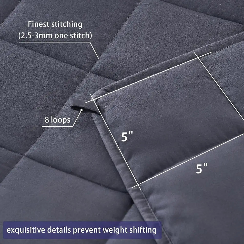 Weighted Blanket or Adults (20 lbs, 60” x 80”, Grey) Cooling Heavy Blanket or Sleng Perect or 190-210 lbs, Queen Size Breathable