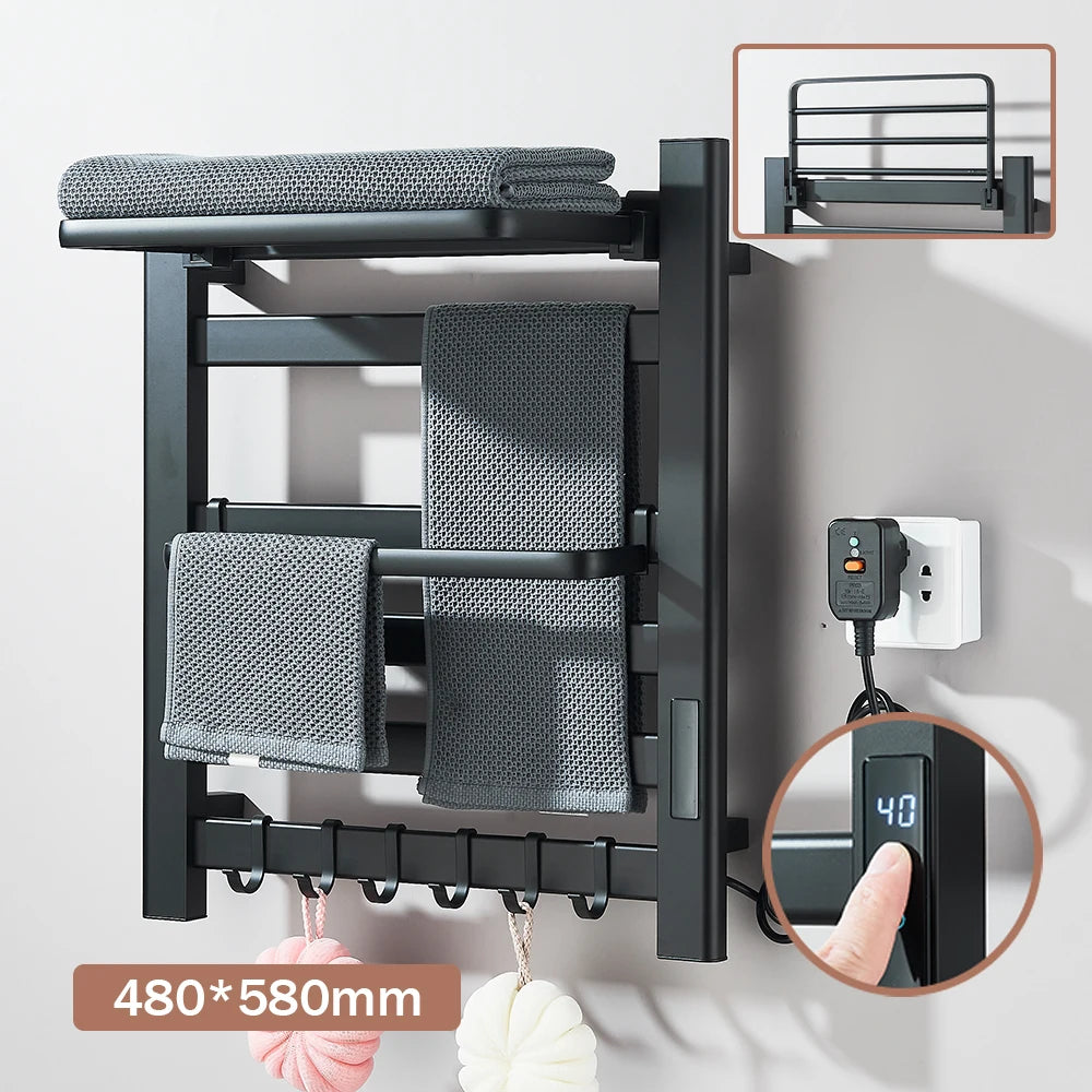 Onyzpily Electric Heated Towel Rack With Digital Display