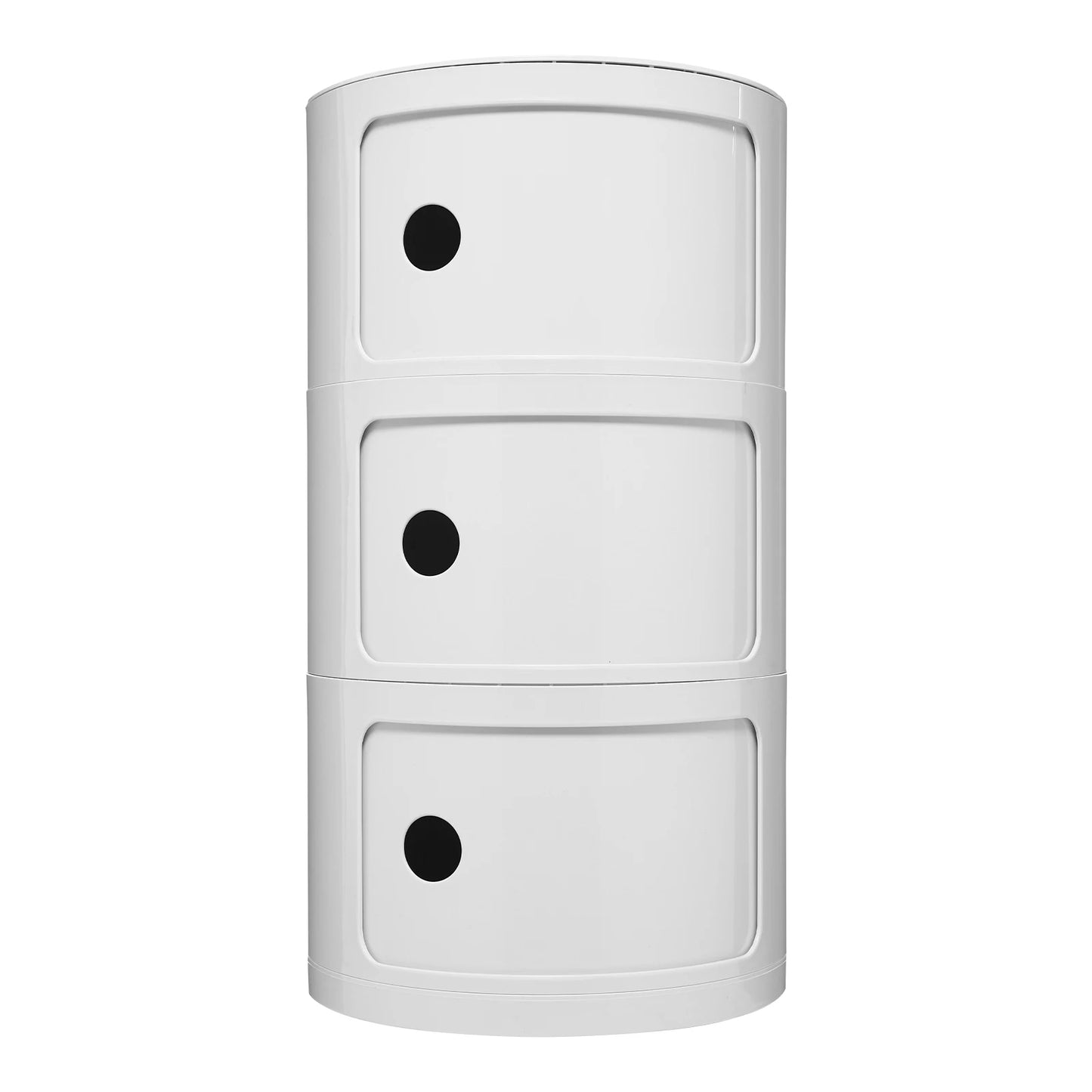 Round Bedside Cabinet With 3 Drawers, Modern Nightstand