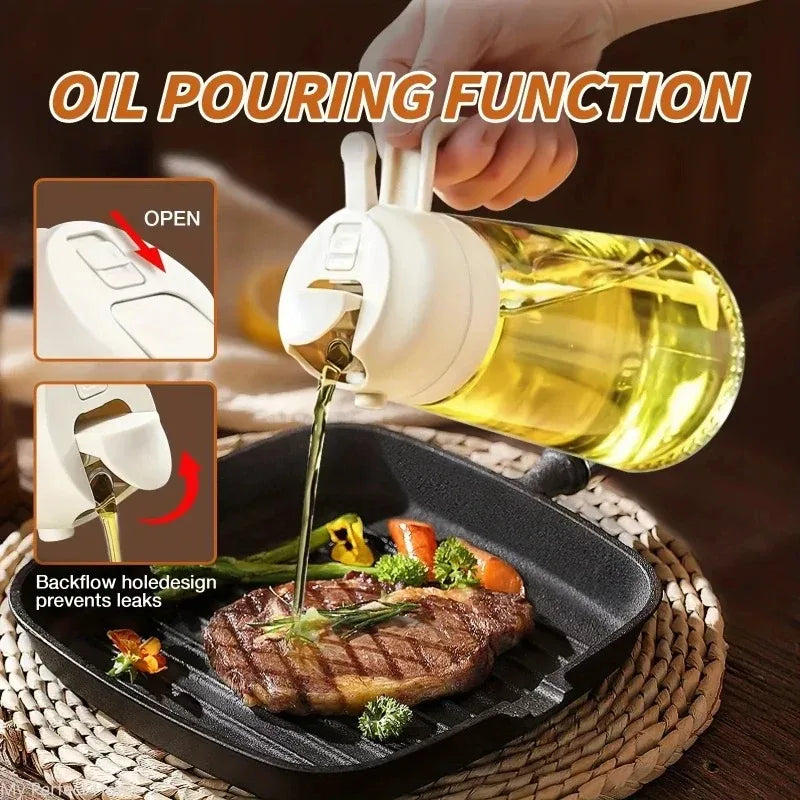 Glass Oil Spray Bottle Dispenser For Kitchen And BBQ