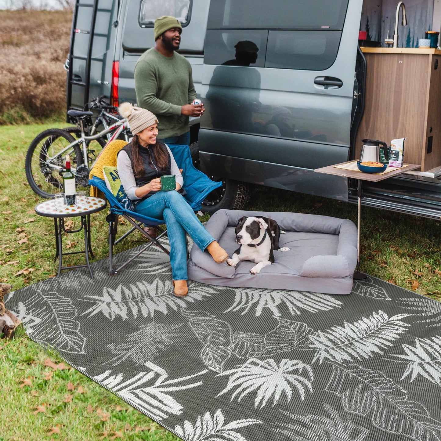 Outdoor Plastic Rug Waterproof Reversible Camping Mat