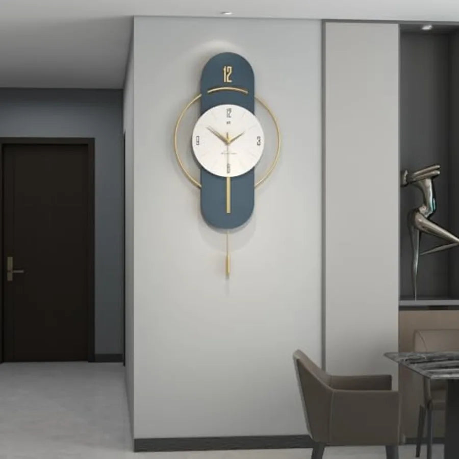 Modern Large Wall Clock Silent Battery Operated for Living Room