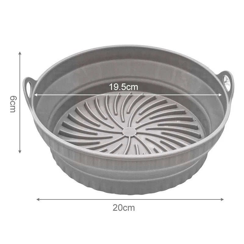 Foldable Silicone Air Fryer Liners, Reusable Non-Stick Basket