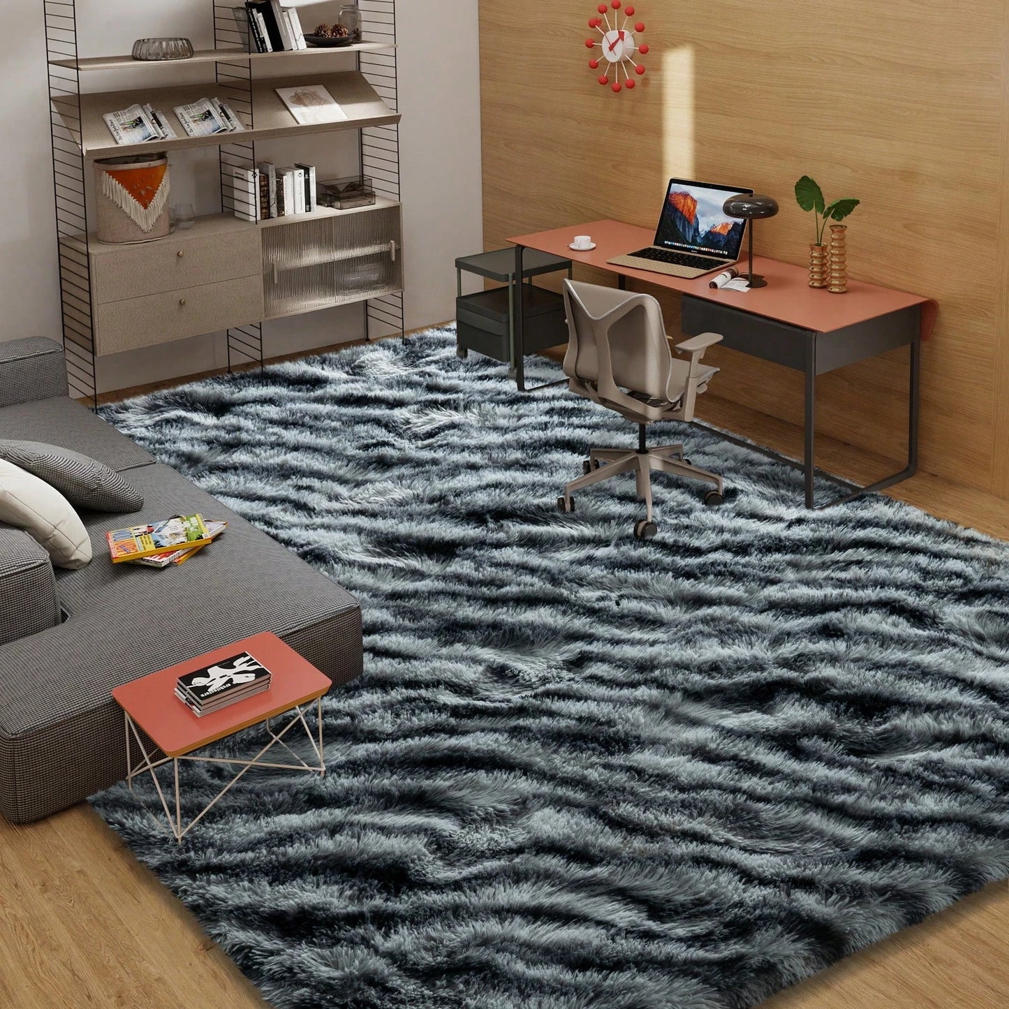 Gnizama Fluffy Shag Zebra Print Washable Rug For Bedroom And Living Room