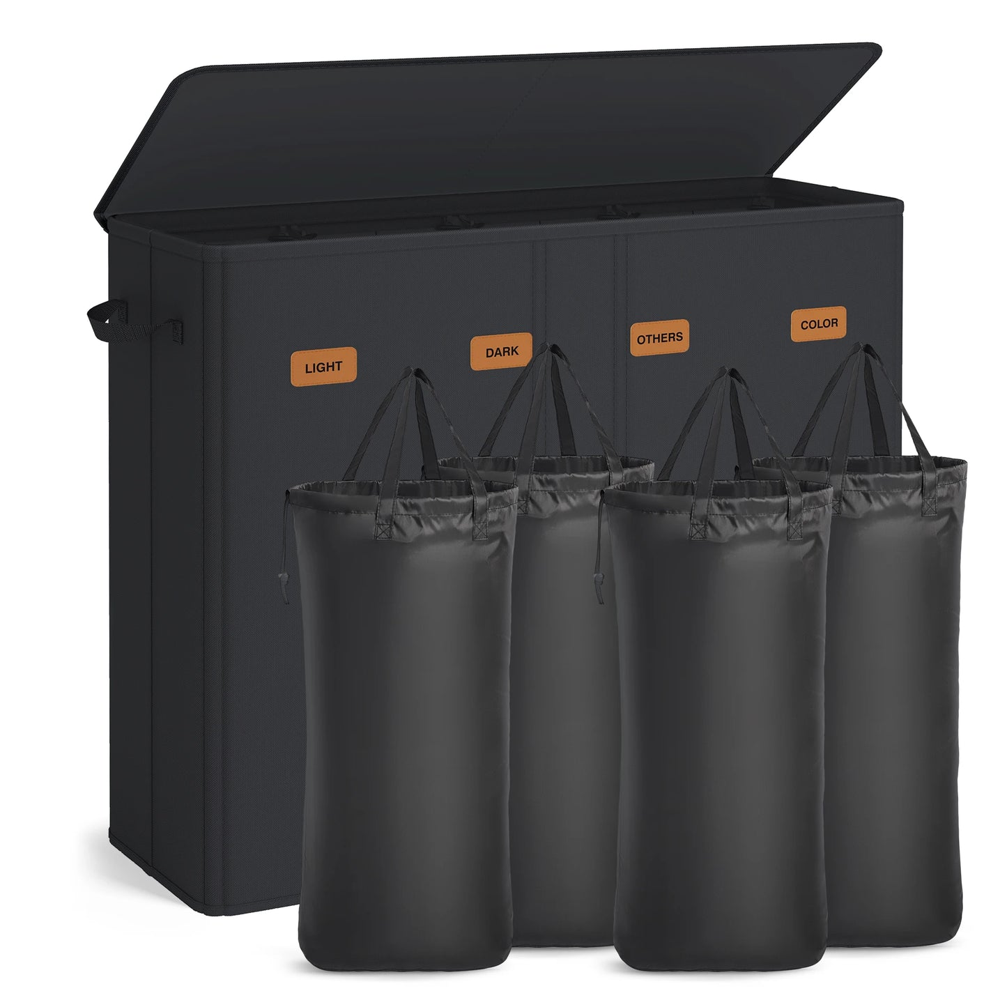 SONGMICS Four Compartment Laundry Sorter With Removable Lid