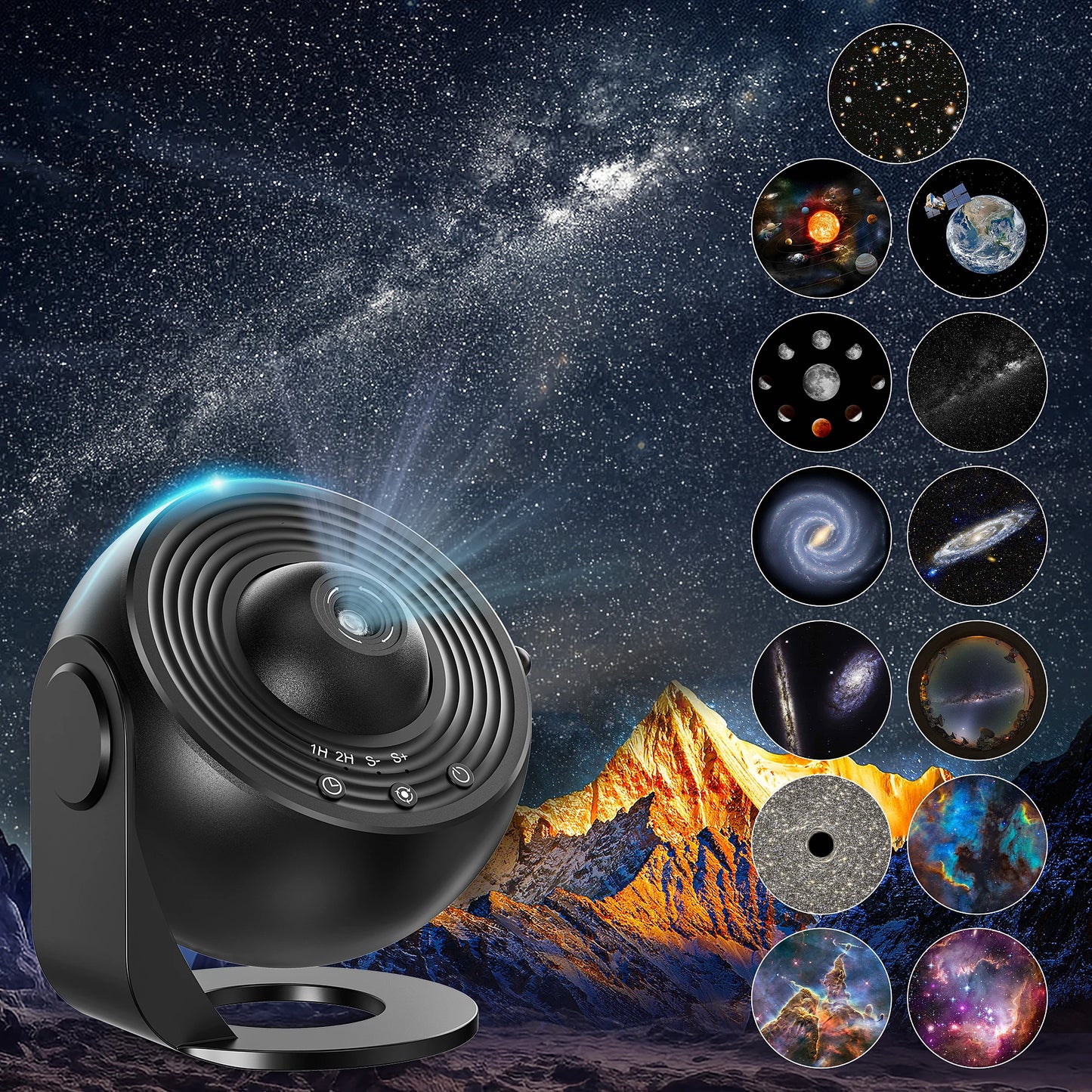 Aiopp Galaxy Projector Planetarium Night Light Realistic Starry Sky