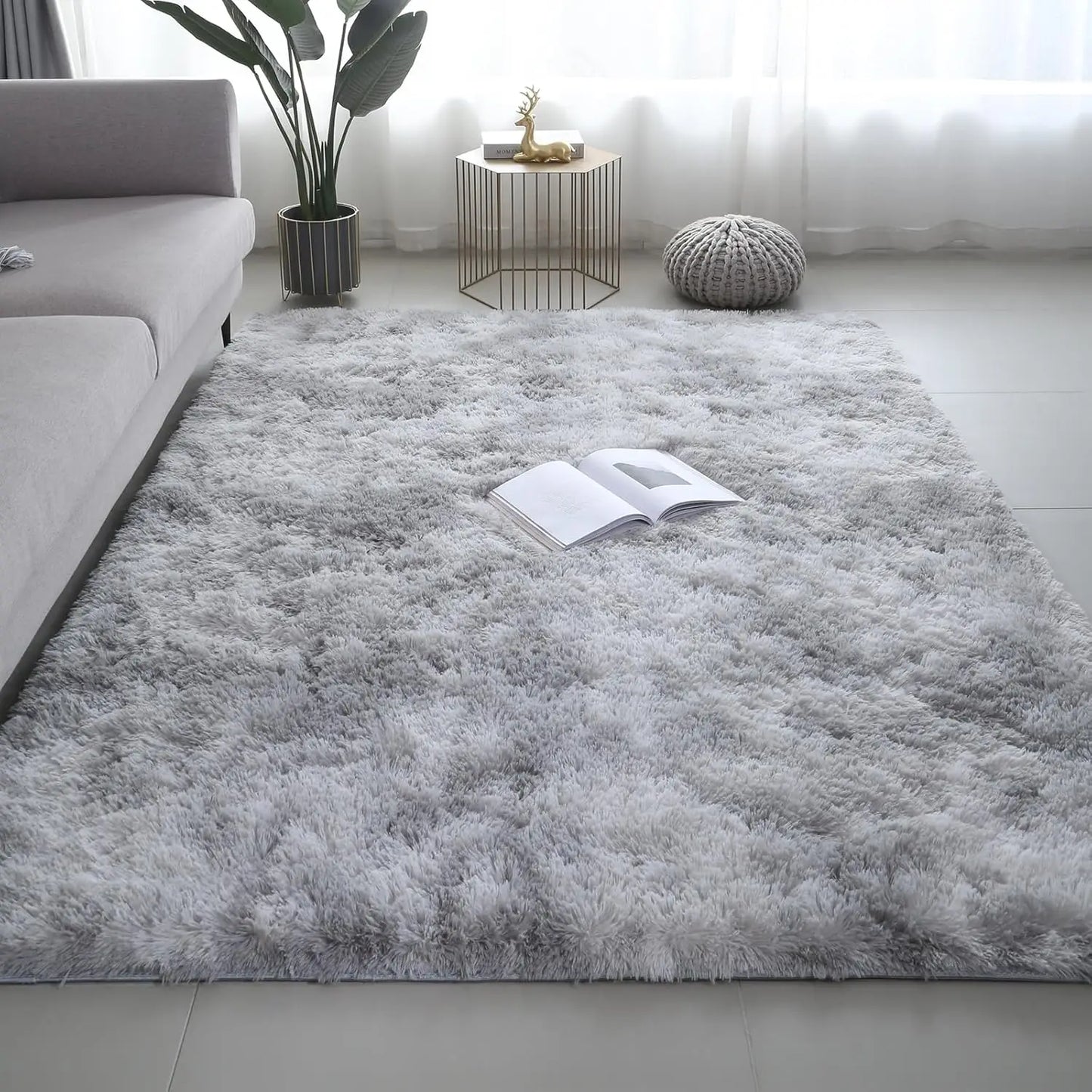 Ultra Soft Shag Area Rug For Bedroom And Living Room