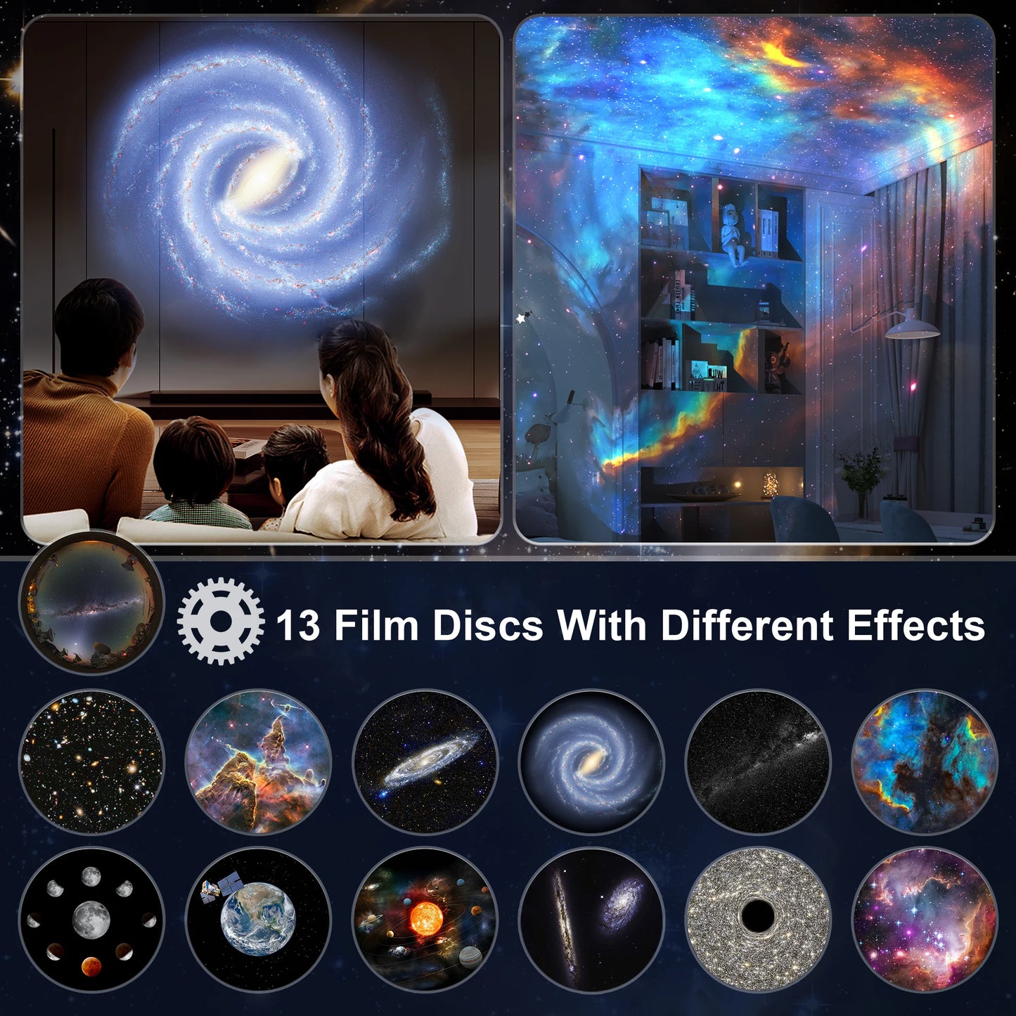 Aiopp Galaxy Projector Planetarium Night Light Realistic Starry Sky