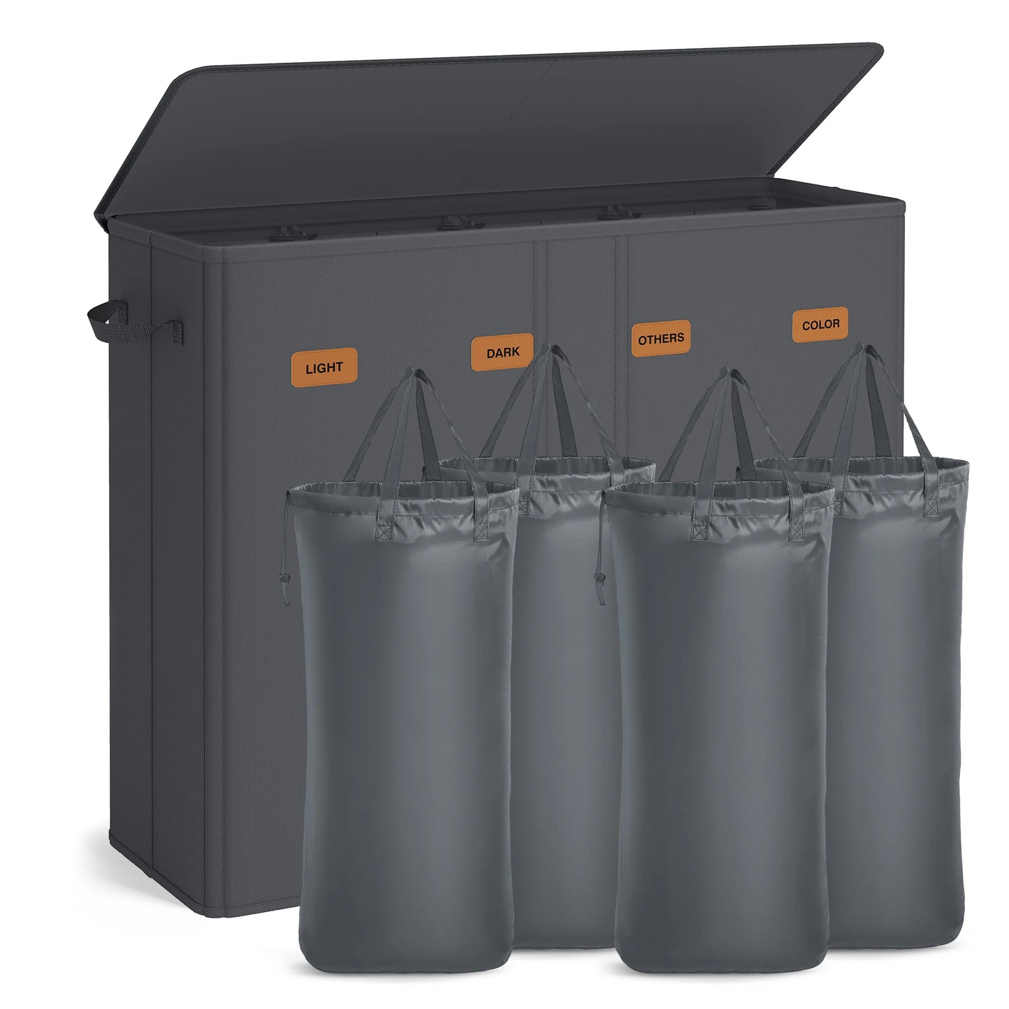 SONGMICS Four Compartment Laundry Sorter With Removable Lid