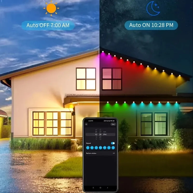 MIMIRGB Smart RGBIC Outdoor Lights 75 Scene Modes Garden