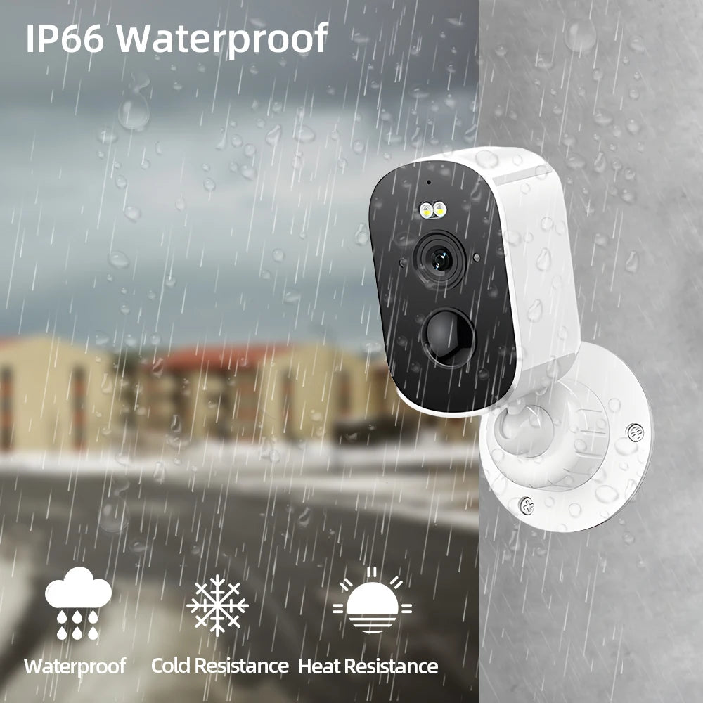 Outdoor 5MP 2K HD Wireless Solar Security Camera Wifi Connection with 4800mAh Rechargeable Battery IP66 Waterproof PIR Human Motion Detection Smart Alarm Night Vision Two Way Audio Surveillance System Compatible with ICSEE AP