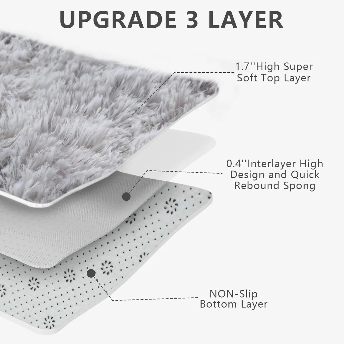Ultra Soft Shag Area Rug For Bedroom And Living Room
