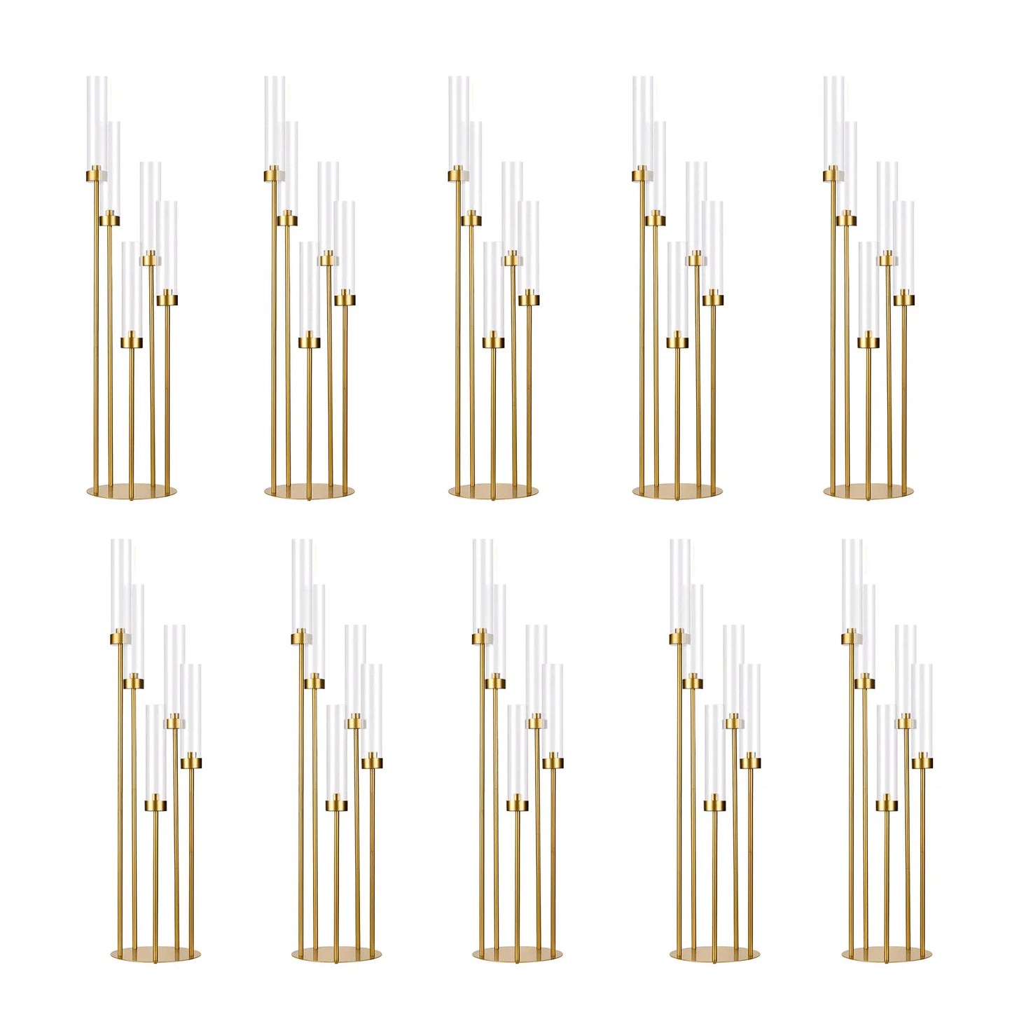VINCIGANT Floor Candelabra Five Arm LED Candle Holder with Lampshade