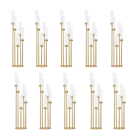 VINCIGANT Floor Candelabra Five Arm LED Candle Holder with Lampshade