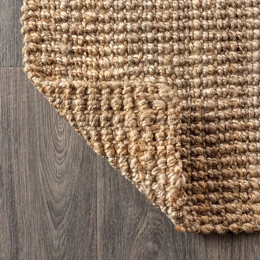 Hand Woven Jute Indoor Area Rug Natural Boho Rustic