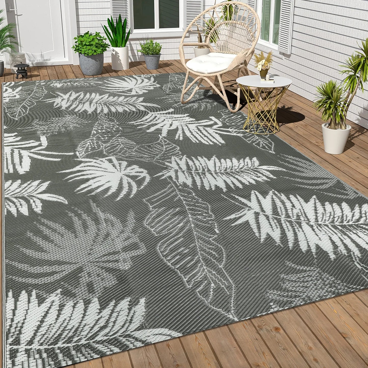 Outdoor Plastic Rug Waterproof Reversible Camping Mat