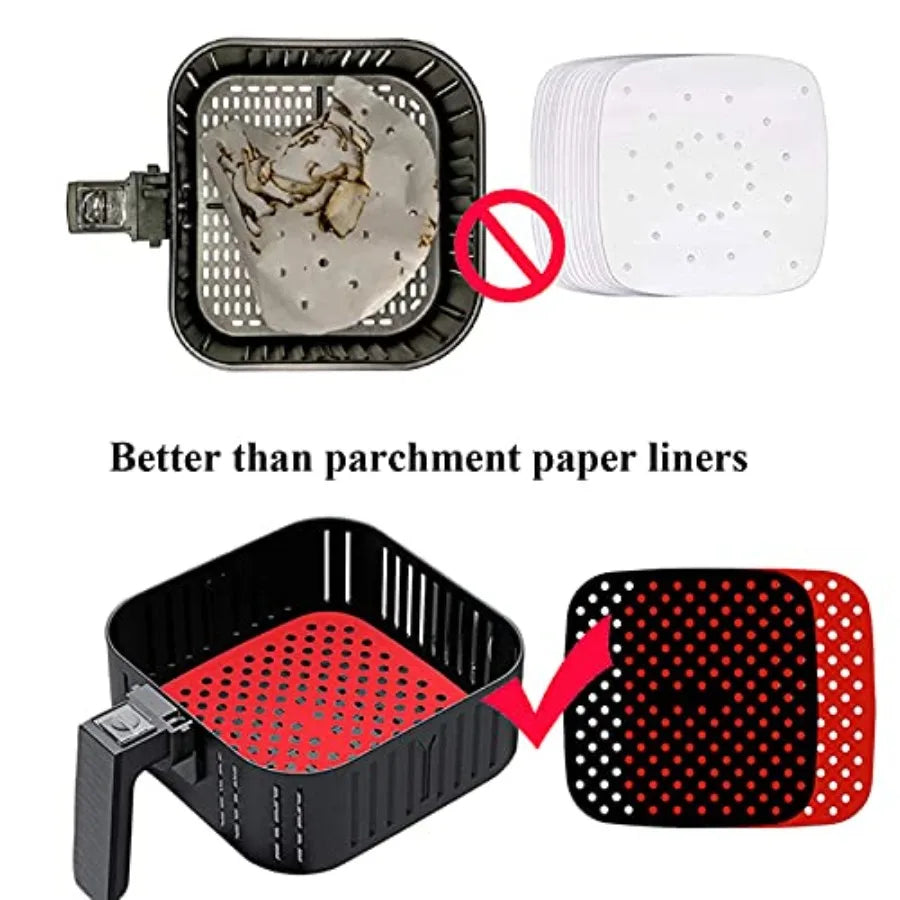 Air Fryer Silicone Liners 2 Pack Reusable Food Grade Mat