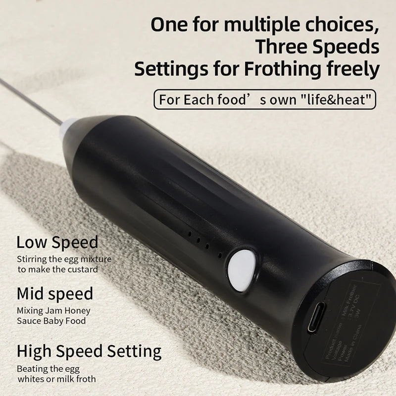 Electric Coffee Foaming Mixer Handheld Frother For Kitchen
