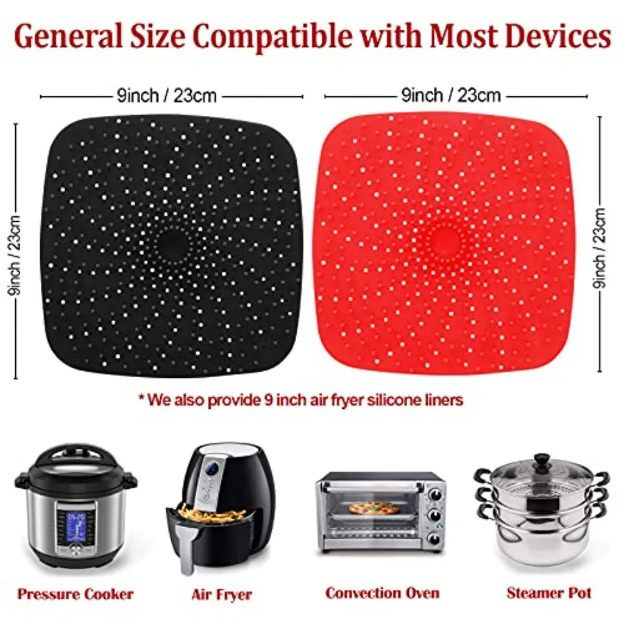 Reusable Air Fryer Liners With Raised Silicone Mats BPA Free