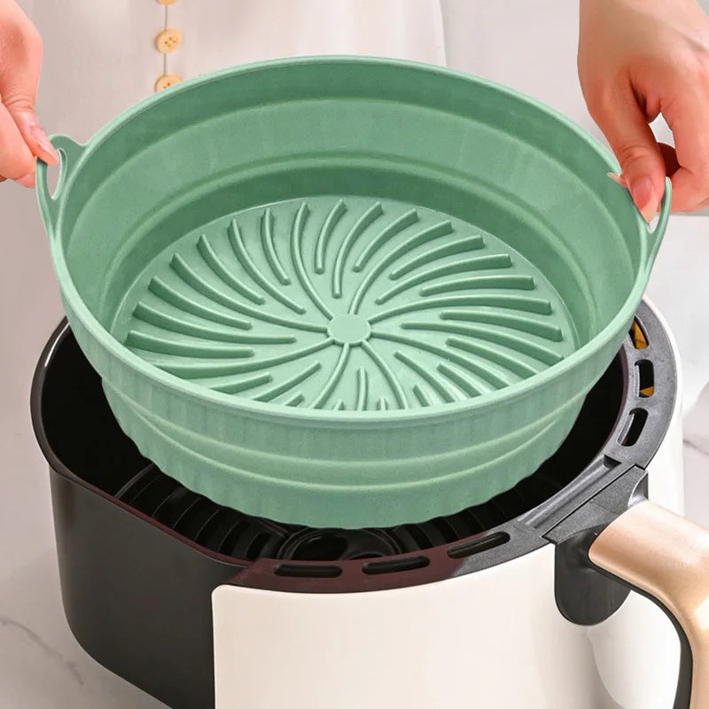 Foldable Silicone Air Fryer Liners, Reusable Non-Stick Basket