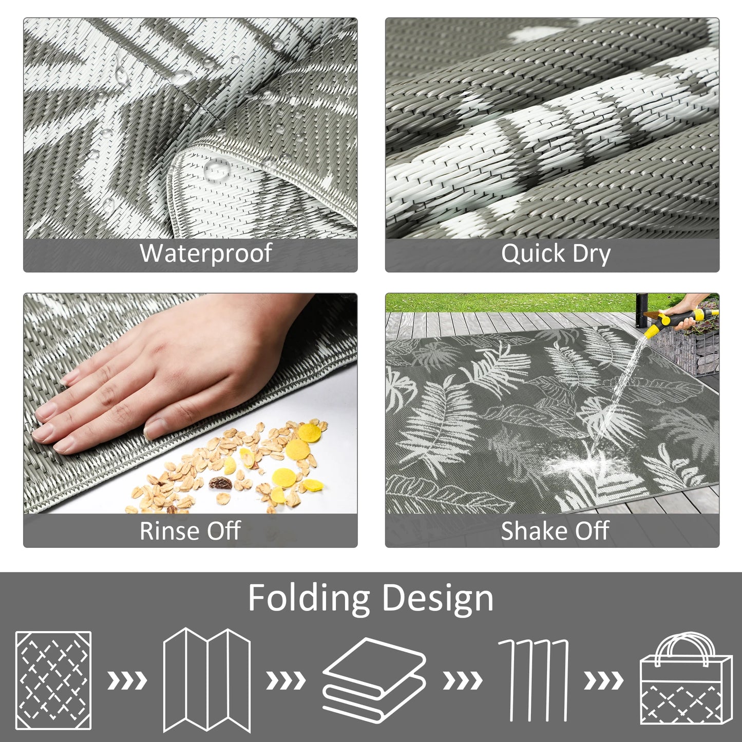 Outdoor Plastic Rug Waterproof Reversible Camping Mat