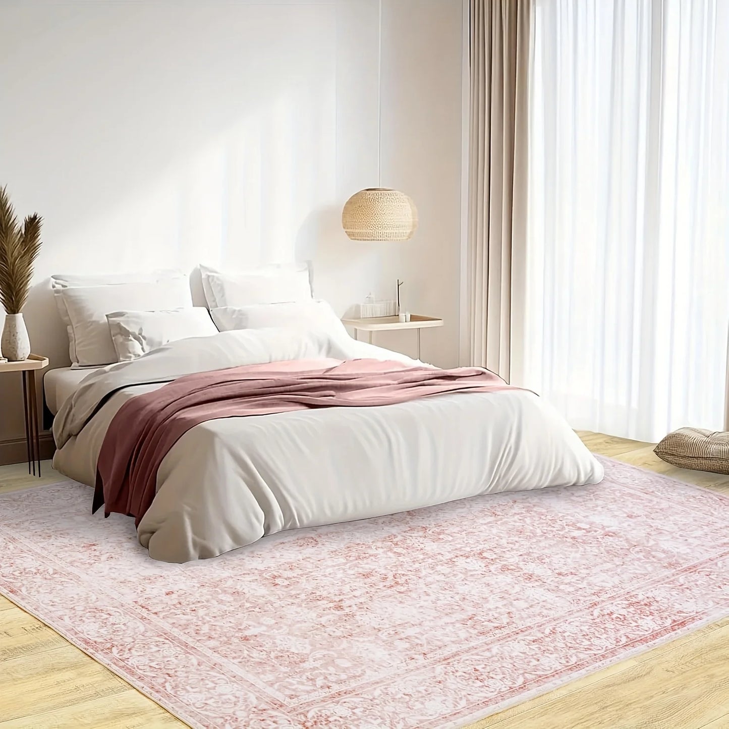 Aubusson Floral Modern Living Room Rug 100 Percent Polyester