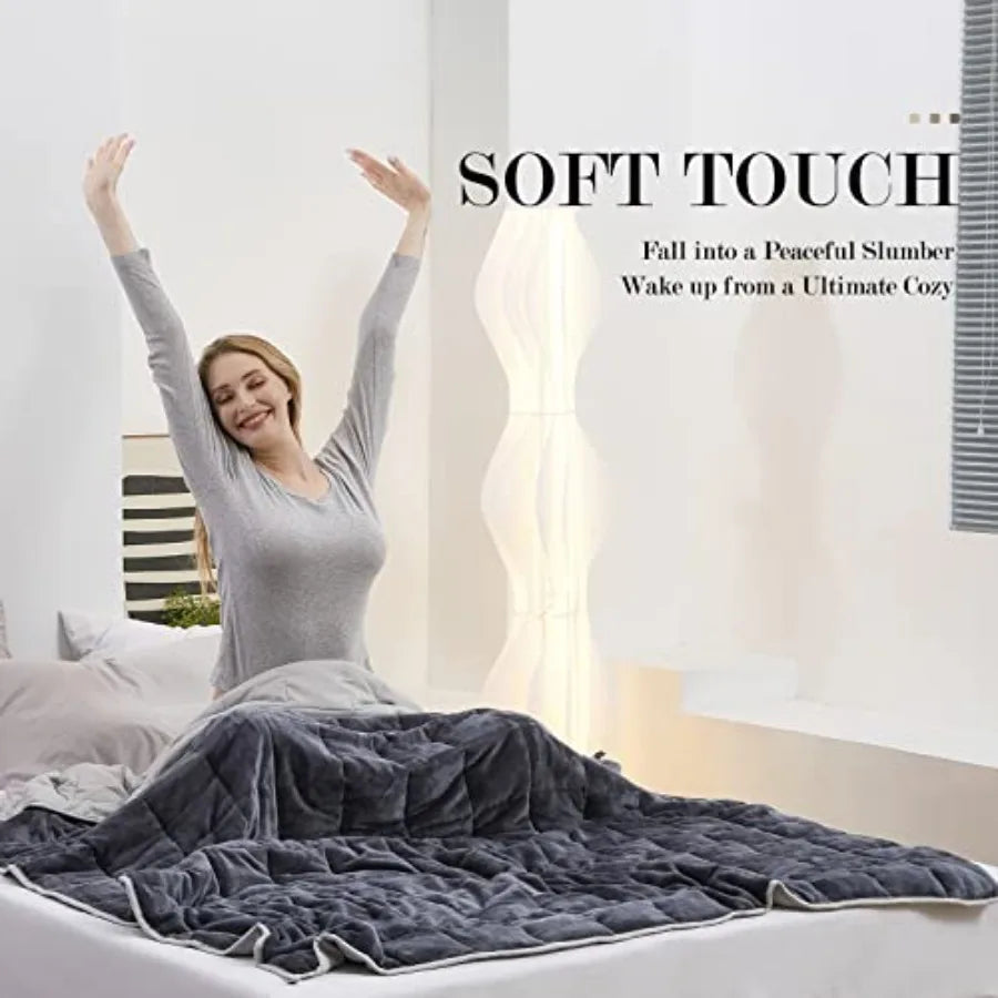 Weighted Blanket 20lb Acrylic Coral Fleece Jacquard Embroidered