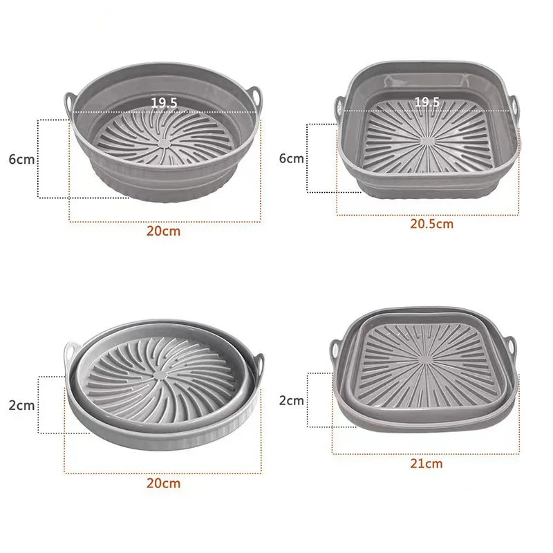 Foldable Silicone Air Fryer Liners, Reusable Non-Stick Basket