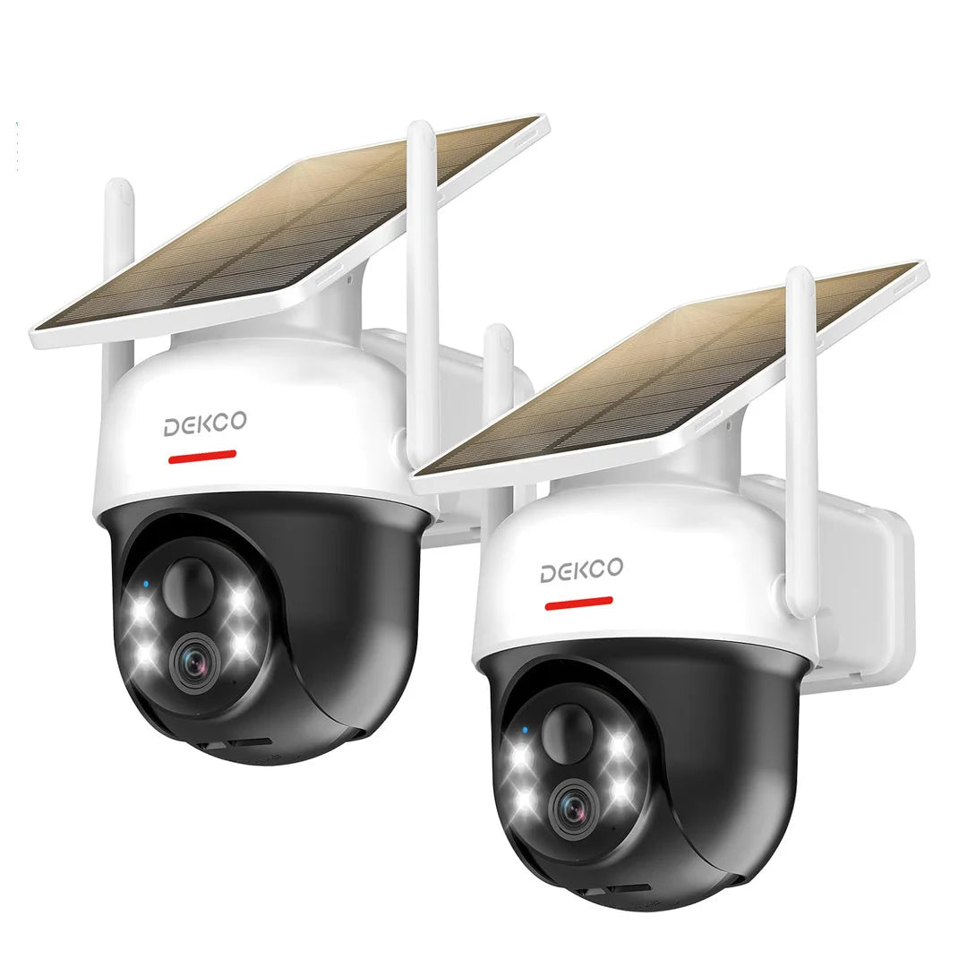 Dekco 2/3/4pcs Solar WiFi Camera 3MP 100% Wire-Free 5000mAh Battery Two-way Audio Security Camera Wireless PTZ CCTV Camera
