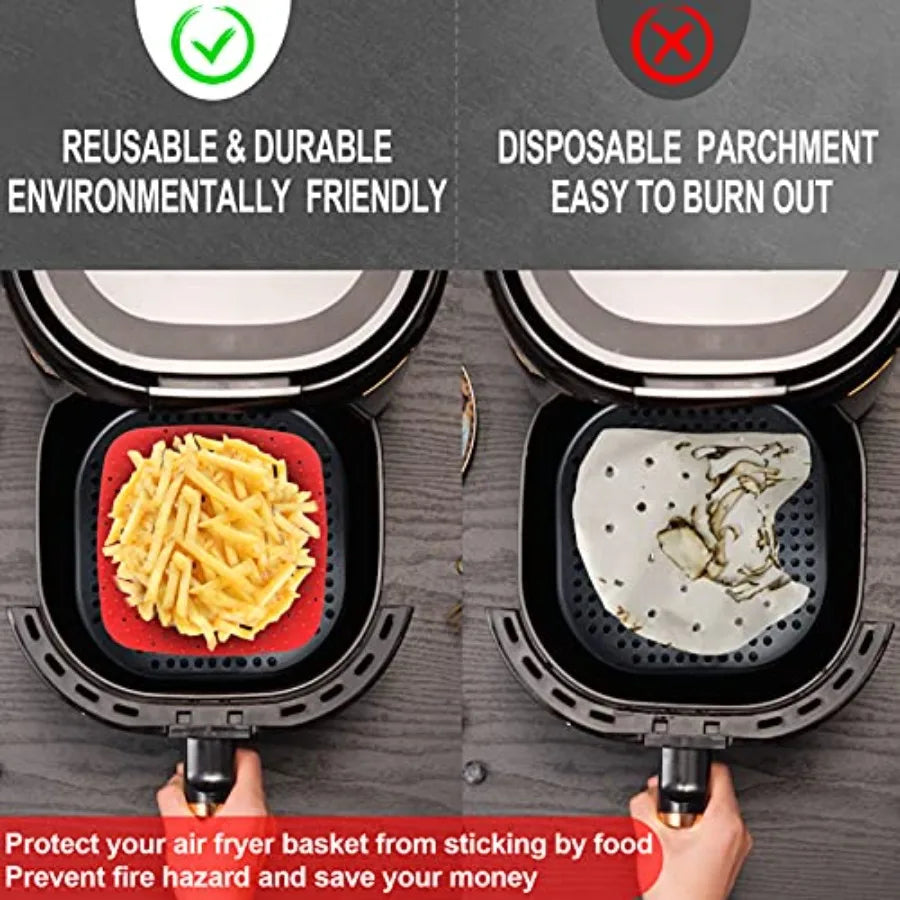 Reusable Air Fryer Liners With Raised Silicone Mats BPA Free