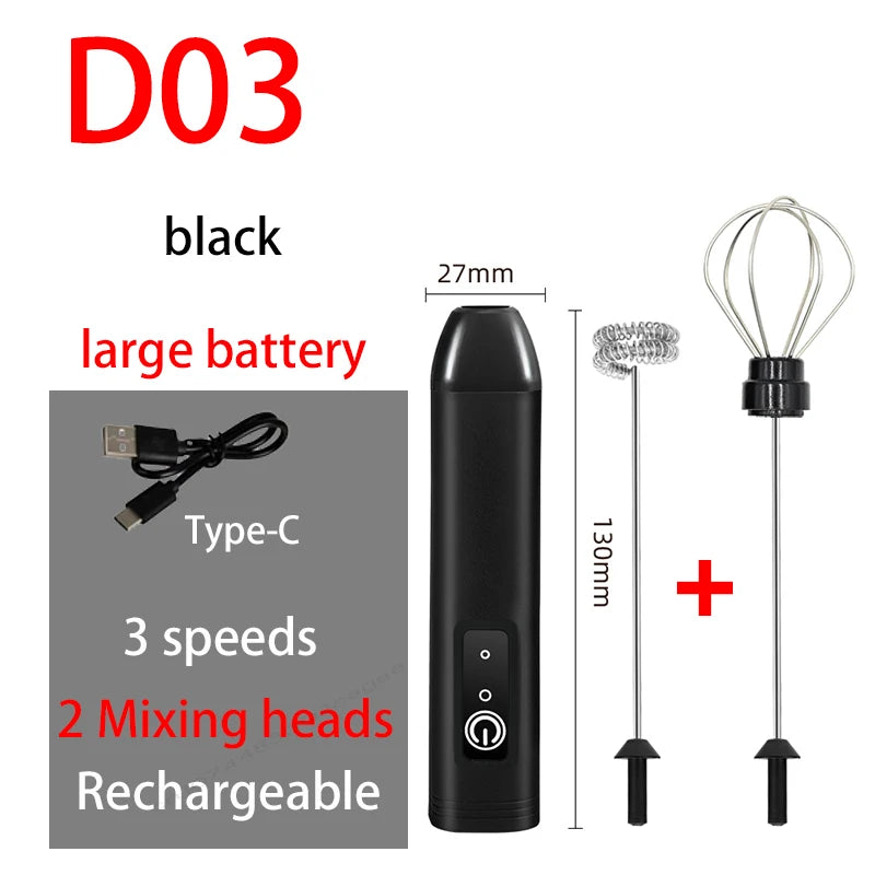 Electric Coffee Foaming Mixer Handheld Frother For Kitchen