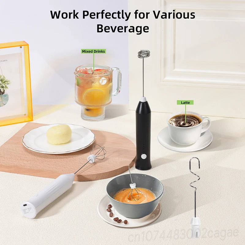Electric Coffee Foaming Mixer Handheld Frother For Kitchen