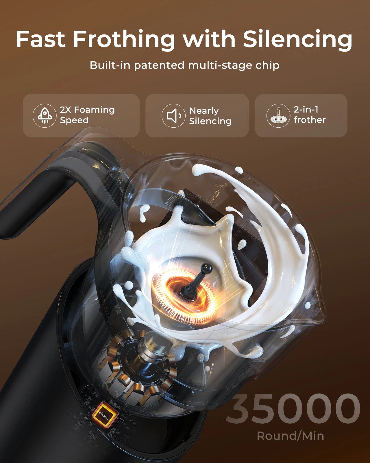 UHOST Milk Frother And Steamer 8 In 1 Electric Frother