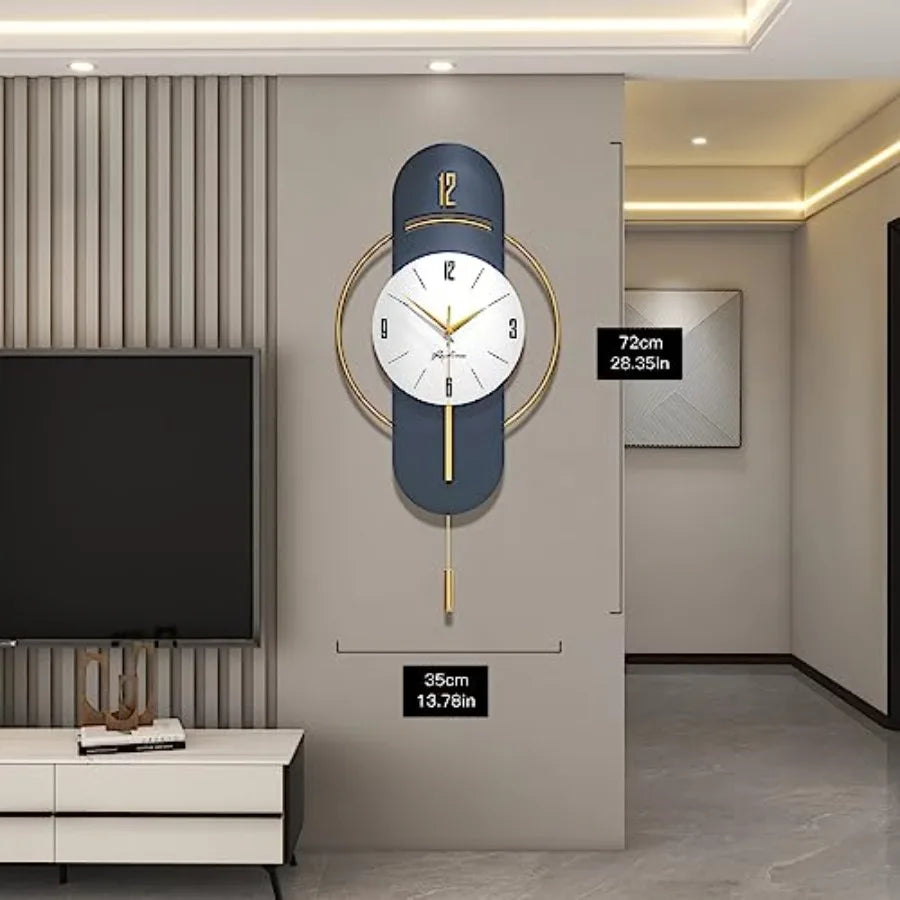 Modern Large Wall Clock Silent Battery Operated for Living Room