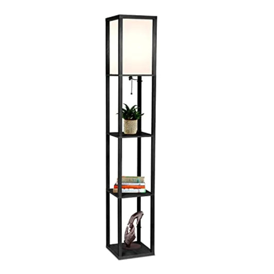 Modern Shelf Floor Lamp With Shelves And Lampshade