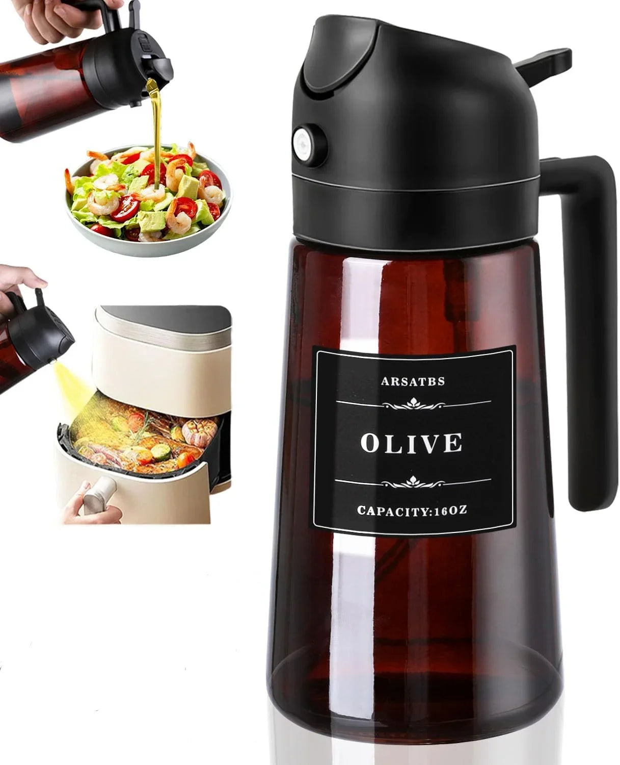 2 In 1 Glass Oil Dispenser Sprayer