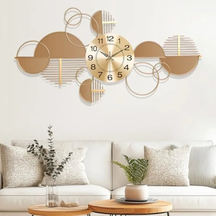 Modern Silent NonTicking Metal Wall Clock Battery Operated