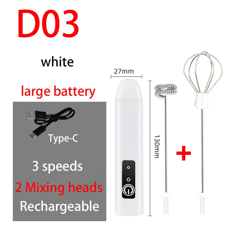 Electric Coffee Foaming Mixer Handheld Frother For Kitchen