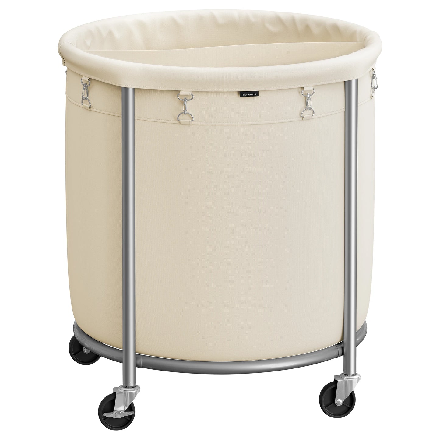 Songmics Rolling Laundry Hamper Cart With Wheels Heavy Duty Steel