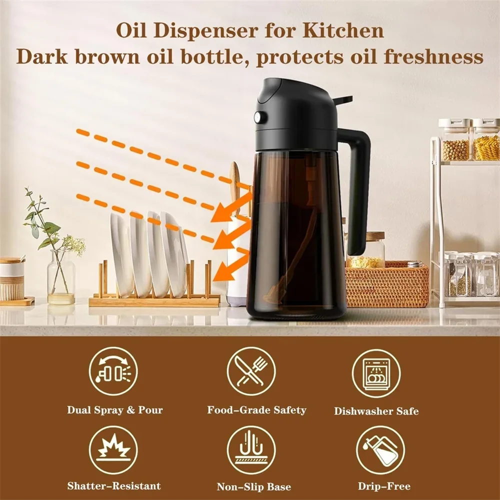 2 In 1 Glass Oil Dispenser Sprayer