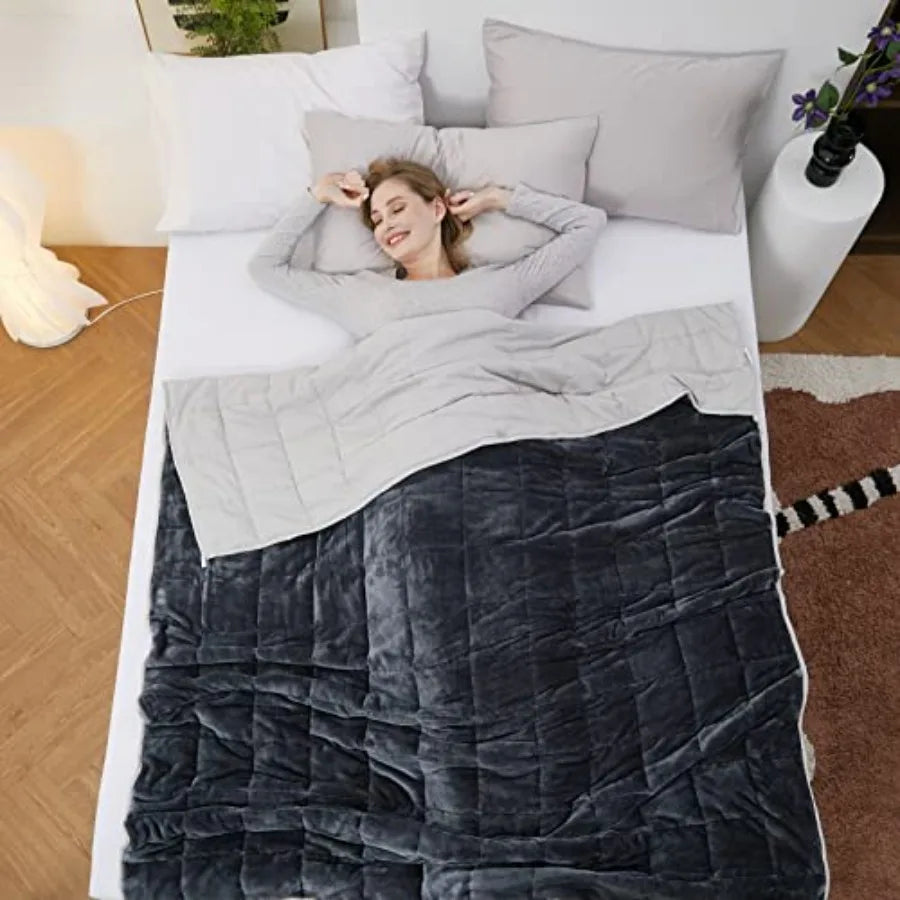 Weighted Blanket 20lb Acrylic Coral Fleece Jacquard Embroidered