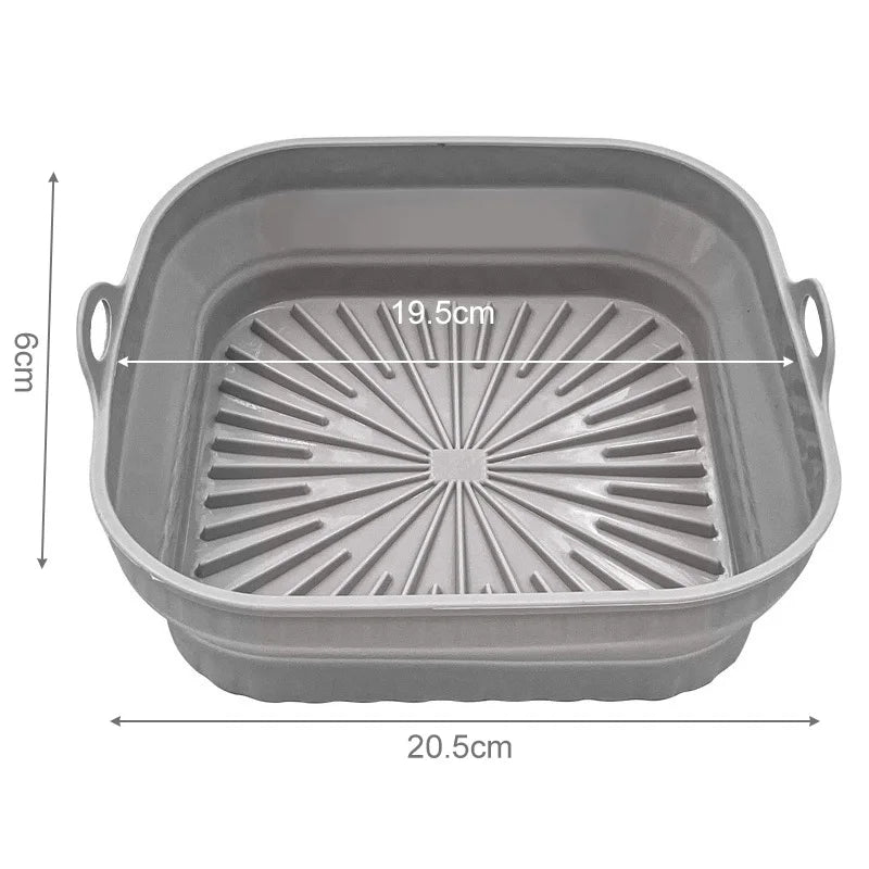 Foldable Silicone Air Fryer Liners, Reusable Non-Stick Basket